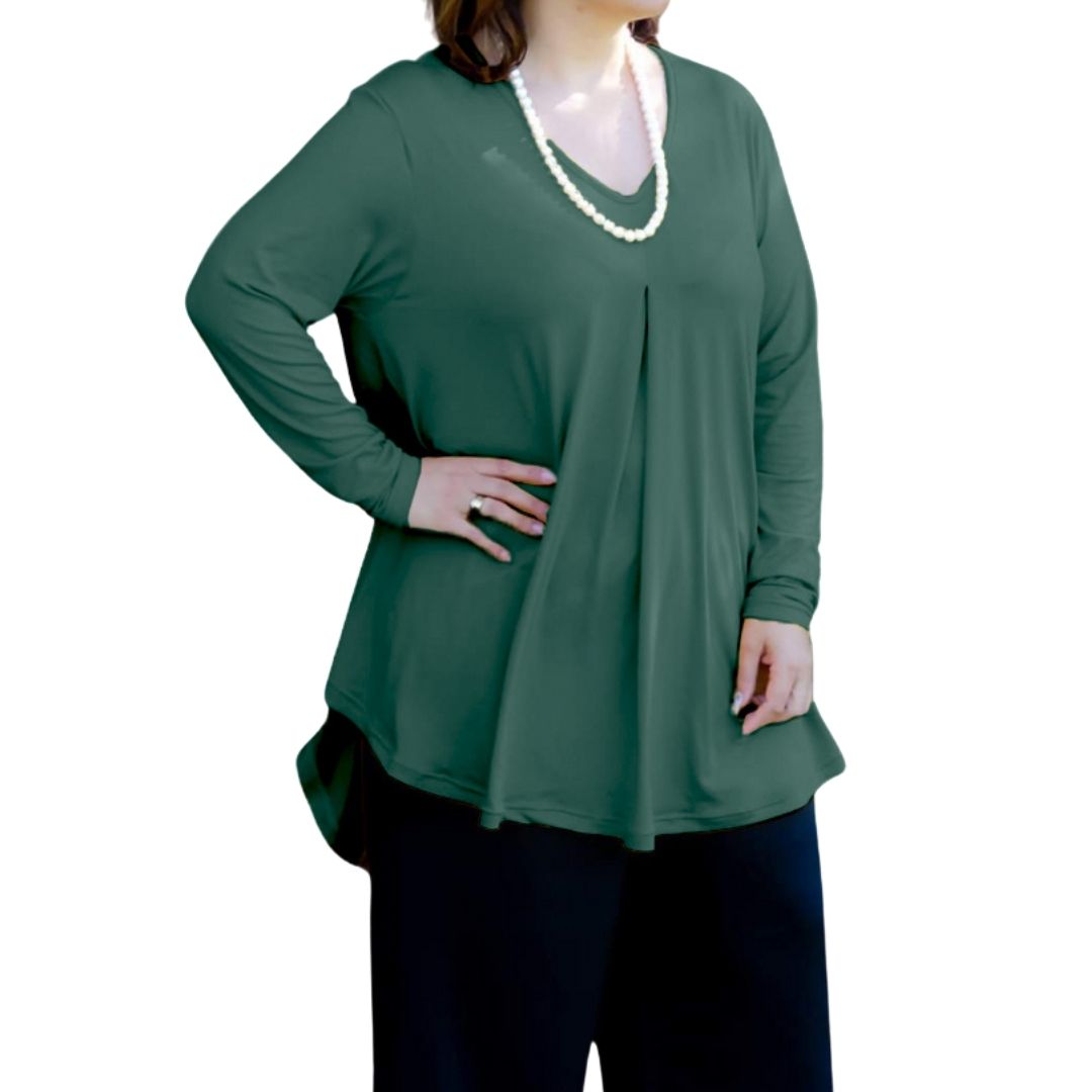Plus Size Long Sleeve Top - Fleur Top