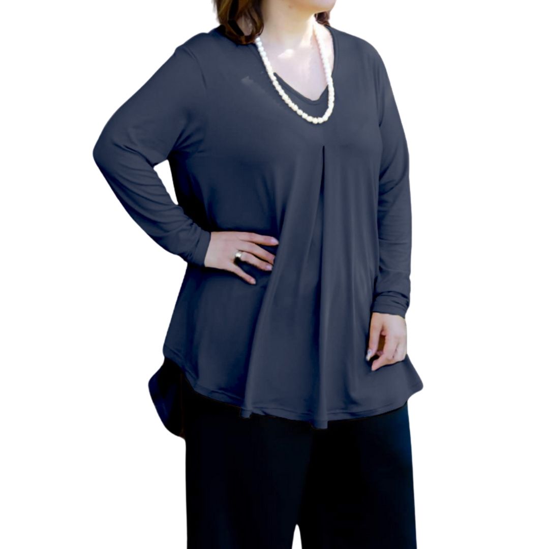 Plus Size Long Sleeve Top - Fleur Top