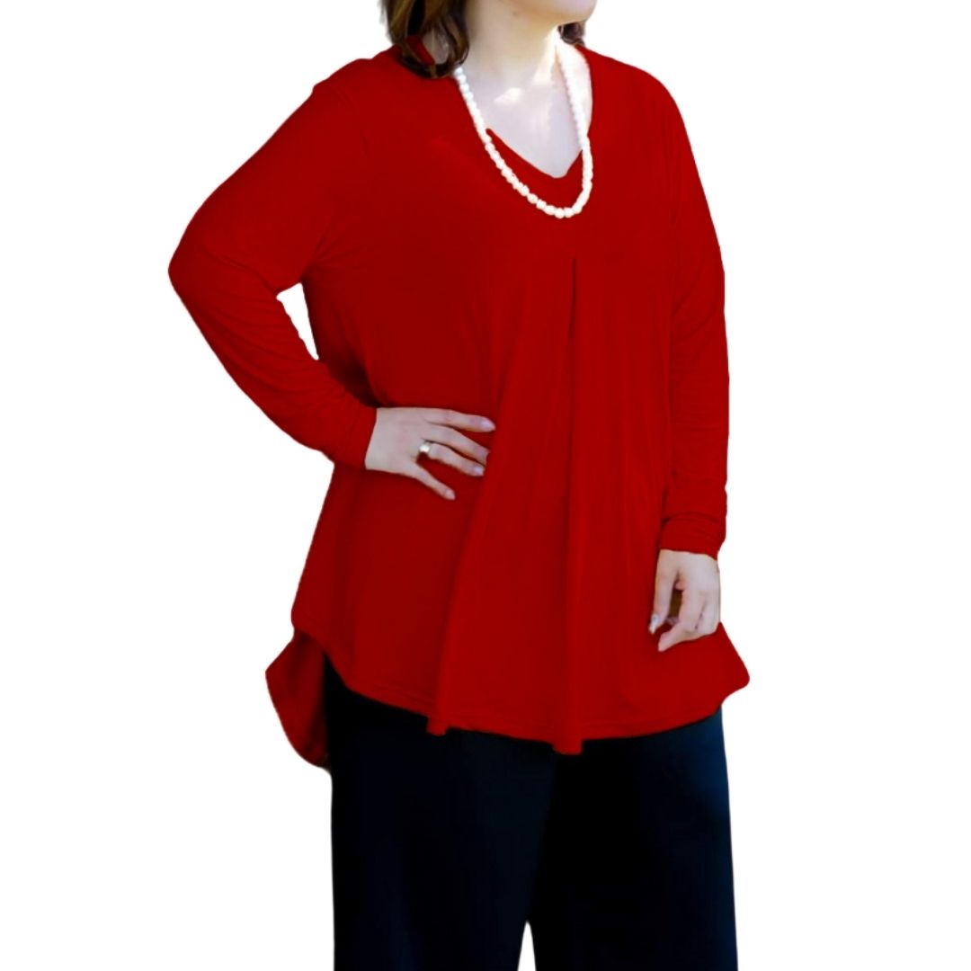 Plus Size Long Sleeve Top - Fleur Top