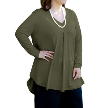 Plus Size Long Sleeve Top - Fleur Top