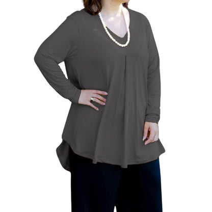 Plus Size Long Sleeve Top - Fleur Top