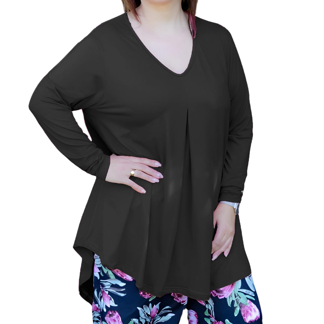 Plus Size Long Sleeve Top - Fleur Top